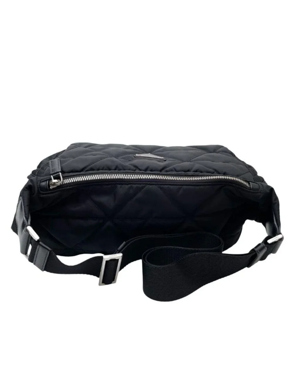 Prada Nylon Leather Padded Quilted Shoulder Bag Black